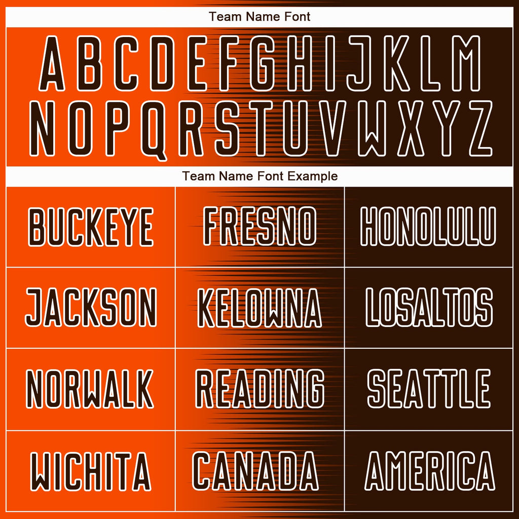 Custom Brown Orange-White Gradient Line Sublimation Soccer Uniform Jersey