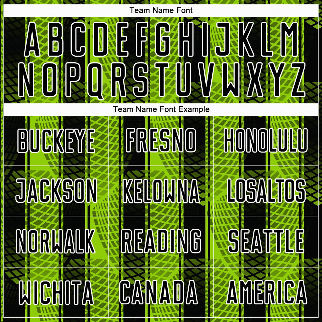 Custom Black Neon Green-White Abstract Network Sublimation Soccer Uniform Jersey