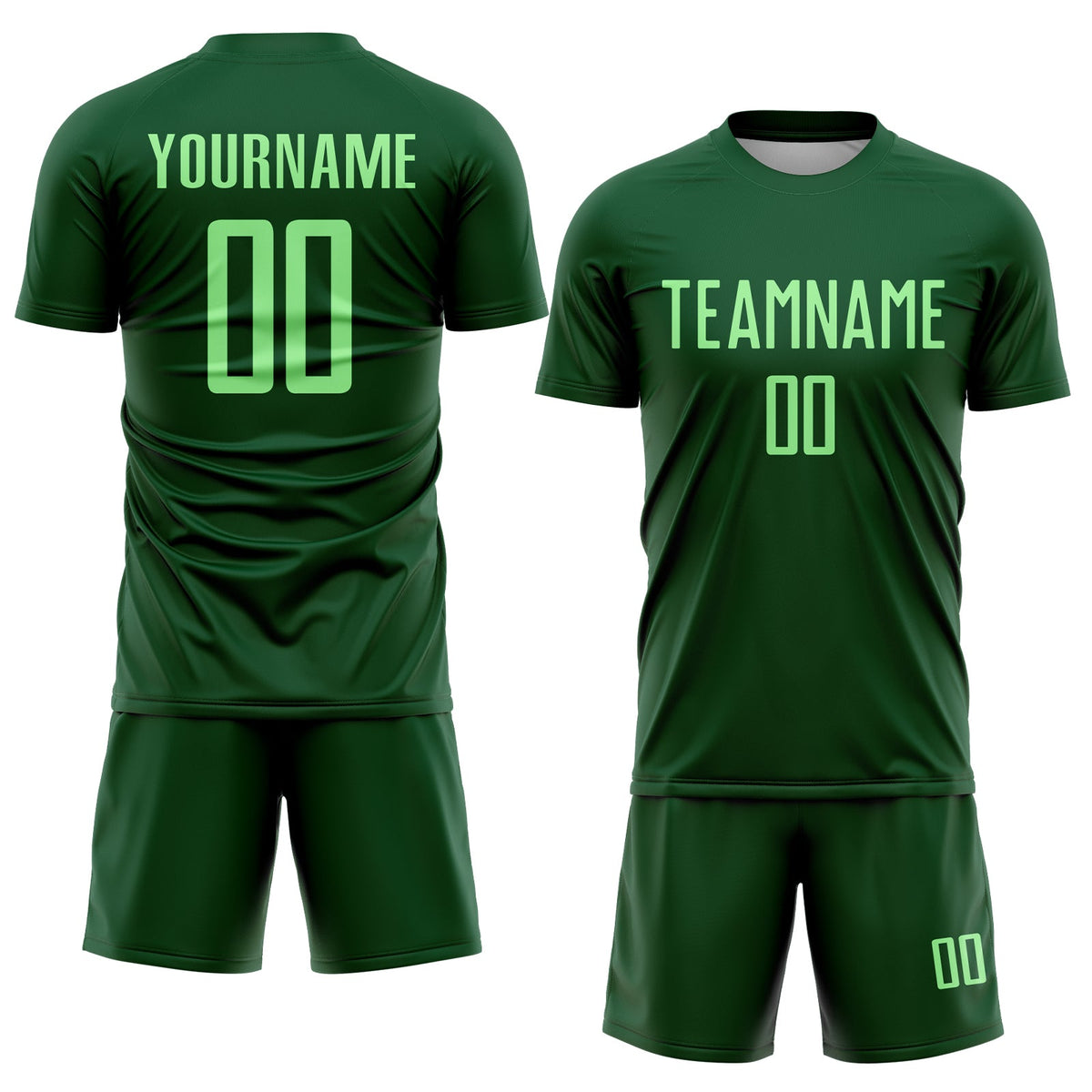 Custom Green Pea Green Sublimation Soccer Uniform Jersey