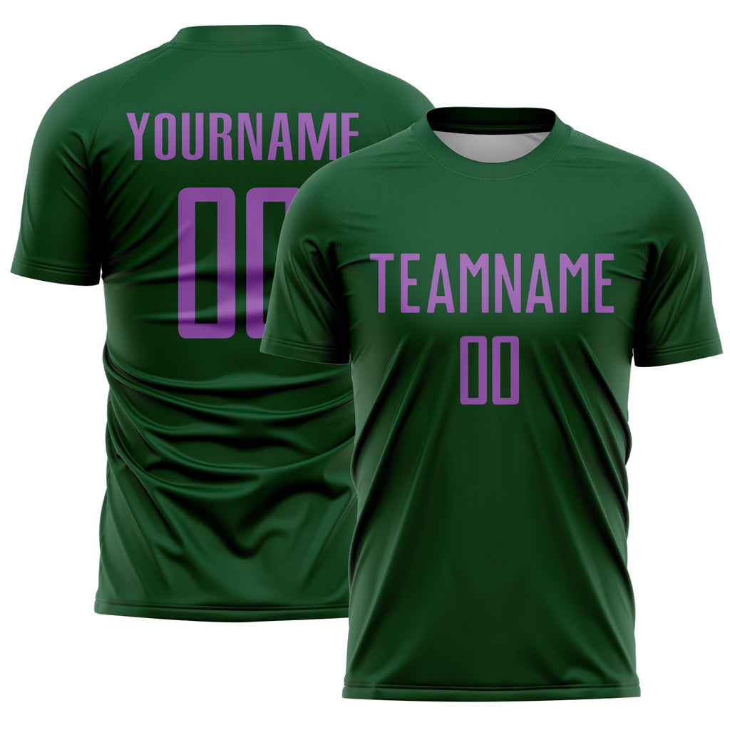 Custom Green Medium Purple Sublimation Soccer Uniform Jersey