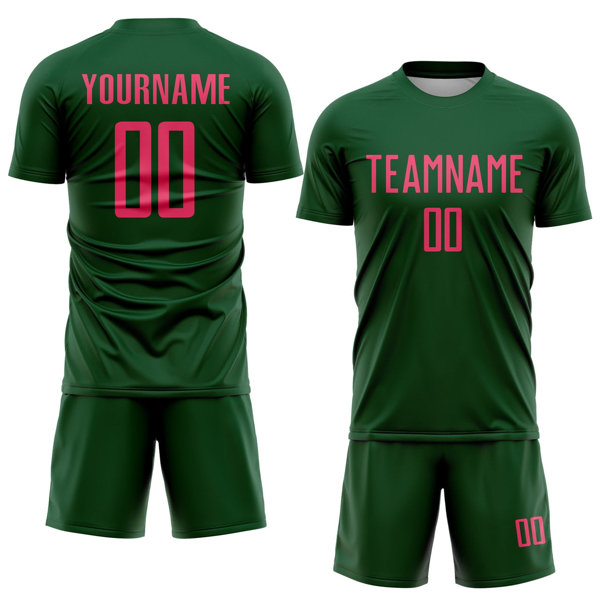 Custom Green Neon Pink Sublimation Soccer Uniform Jersey