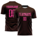 Custom Brown Pink Sublimation Soccer Uniform Jersey
