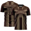 Custom Brown Cream Lines Sublimation Soccer Uniform Jersey