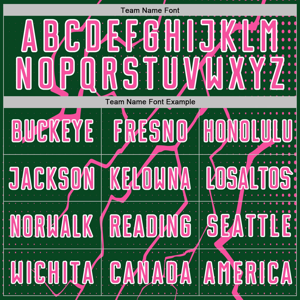 Custom Green Pink-White Lightning Sports Sublimation Soccer Uniform Jersey