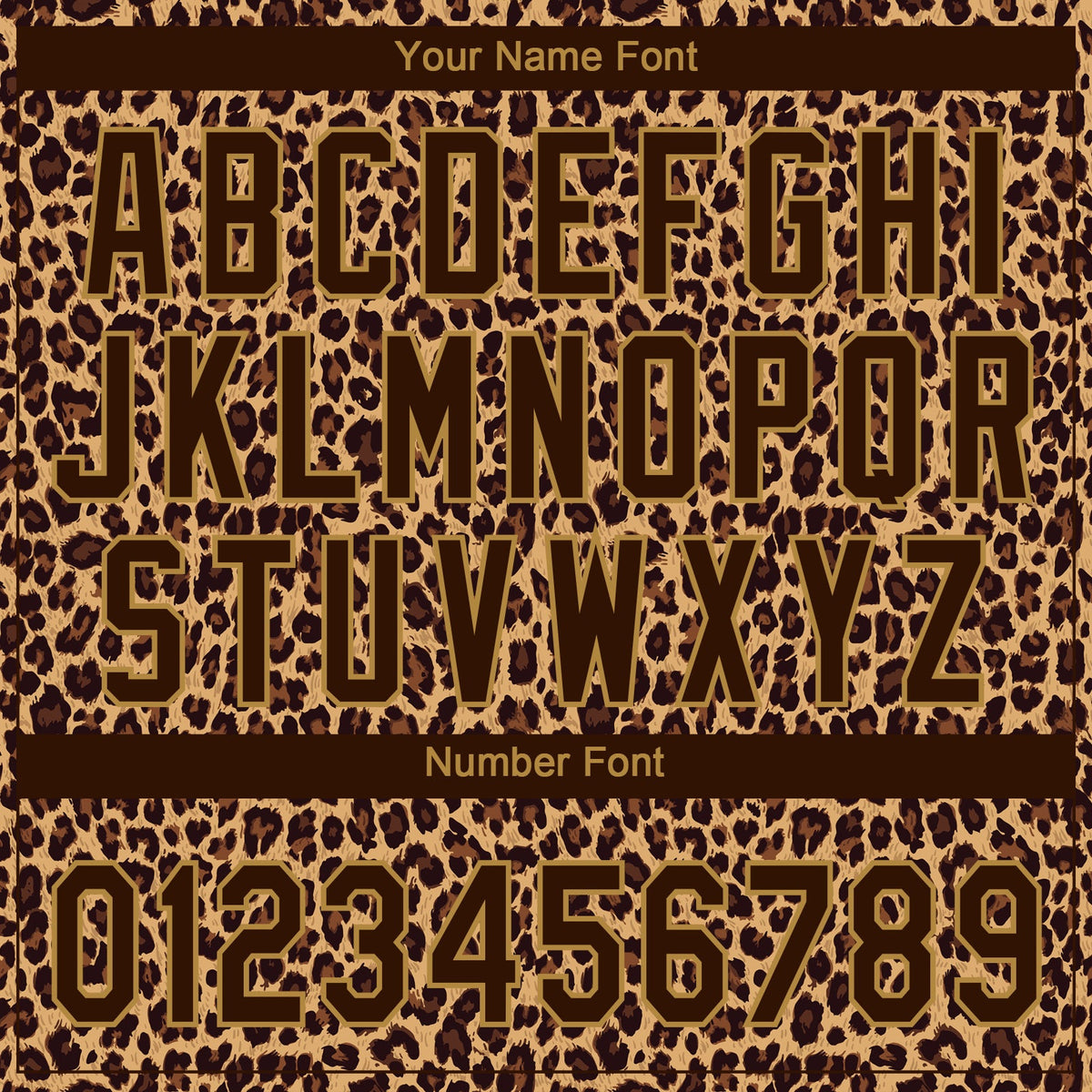 Custom Brown Brown-Old Gold 3D Pattern Leopard Two-Button Unisex Softball Jersey