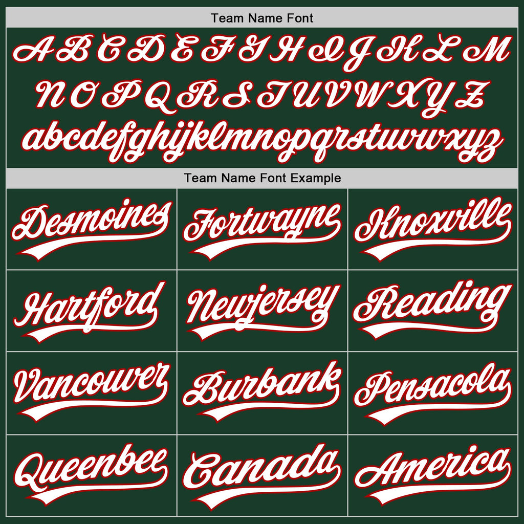 Custom Green White-Red Two-Button Unisex Softball Jersey