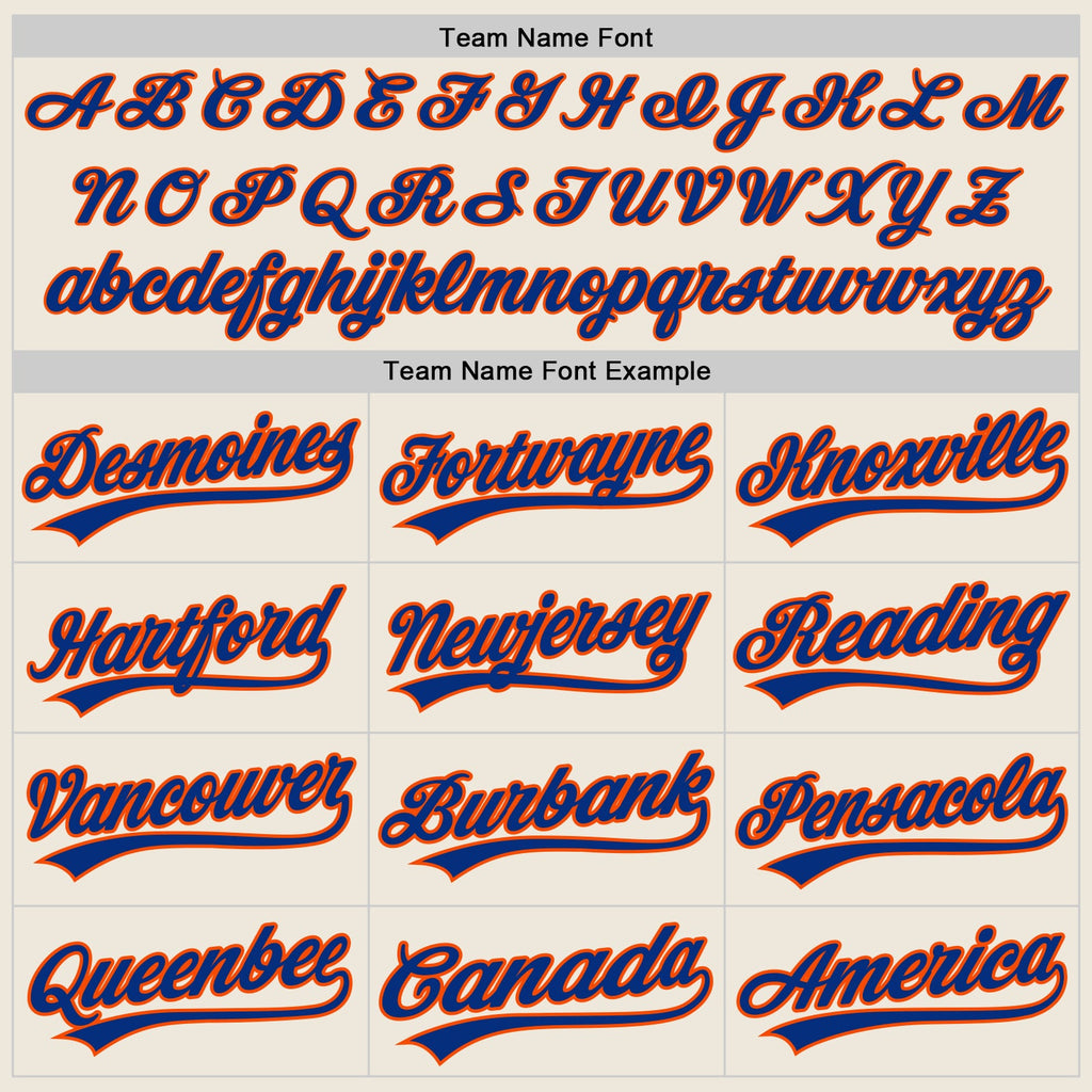 Custom Cream Royal-Orange Two-Button Unisex Softball Jersey