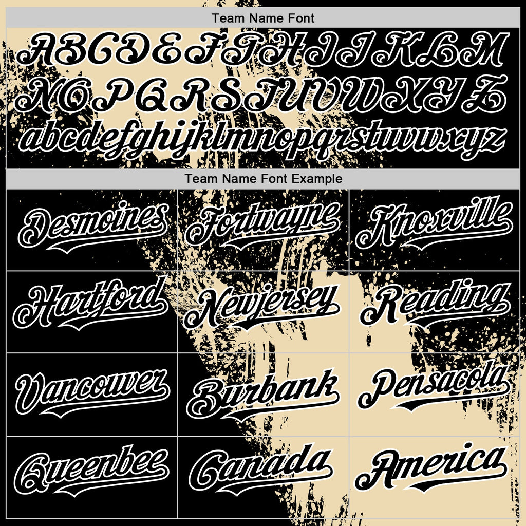Custom Cream Black-White 3D Pattern Abstract Brush Stroke Two-Button Unisex Softball Jersey
