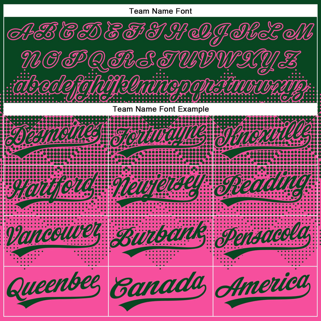 Custom Green Pink 3D Gradient Square Shape Two-Button Unisex Softball Jersey