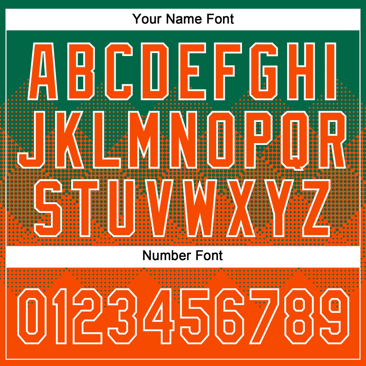 Custom Kelly Green Orange-White 3D Gradient Square Shape Two-Button Unisex Softball Jersey