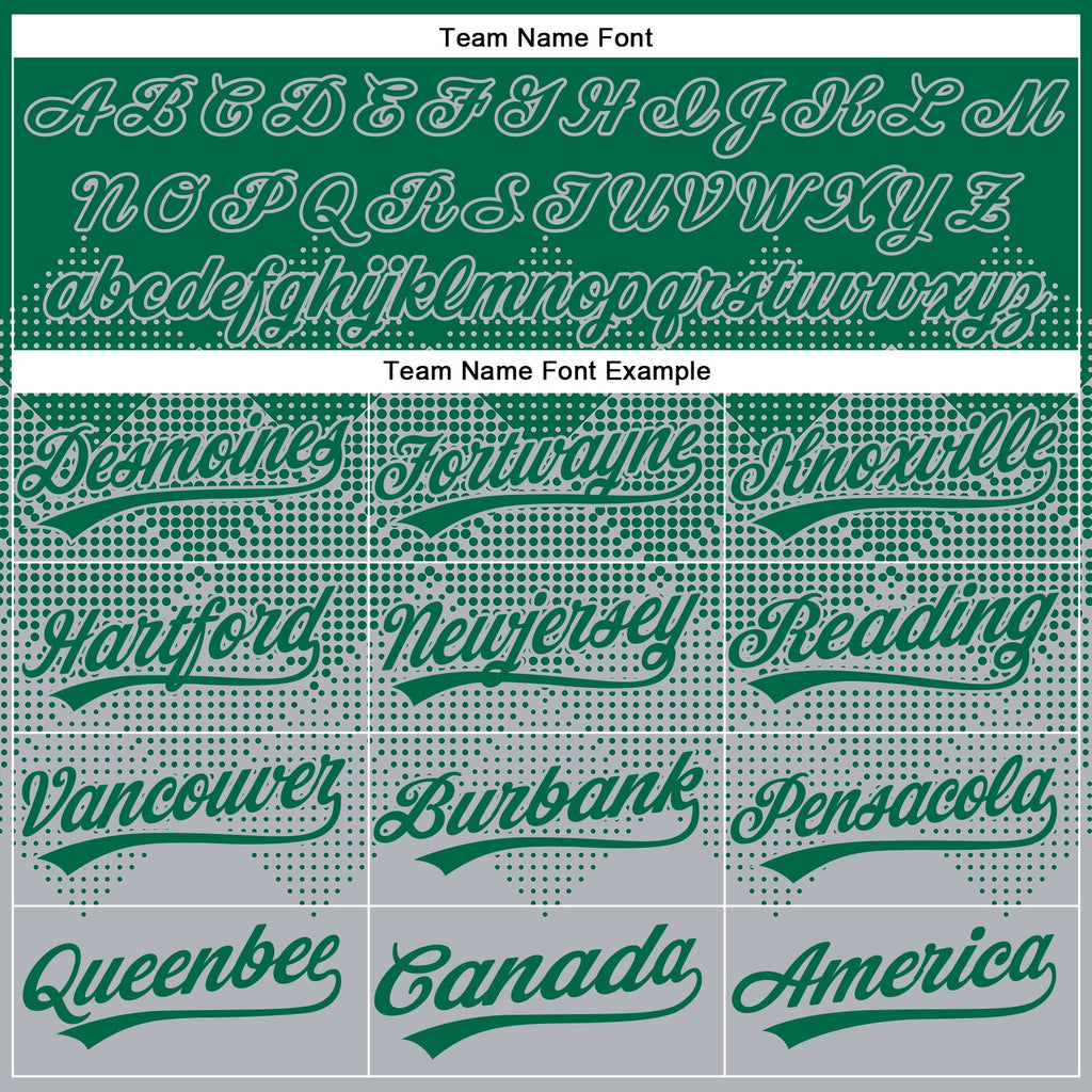 Custom Kelly Green Gray 3D Gradient Square Shape Two-Button Unisex Softball Jersey