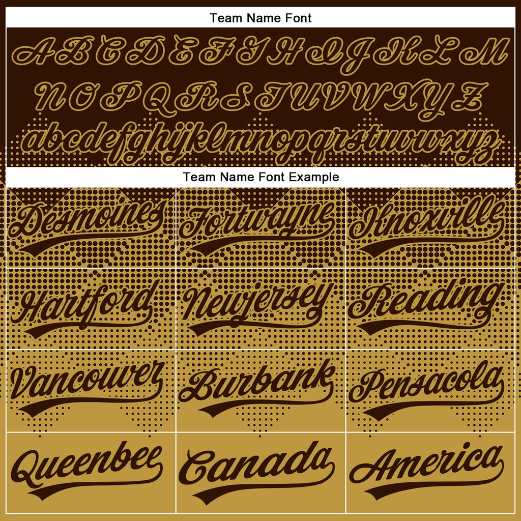 Custom Brown Old Gold 3D Gradient Square Shape Two-Button Unisex Softball Jersey