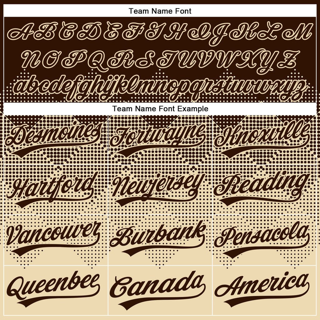 Custom Brown Cream 3D Gradient Square Shape Two-Button Unisex Softball Jersey
