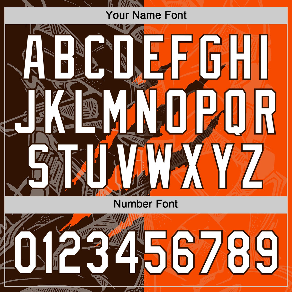 Custom Graffiti Pattern White Orange-Brown 3D Scratch Two-Button Unisex Softball Jersey