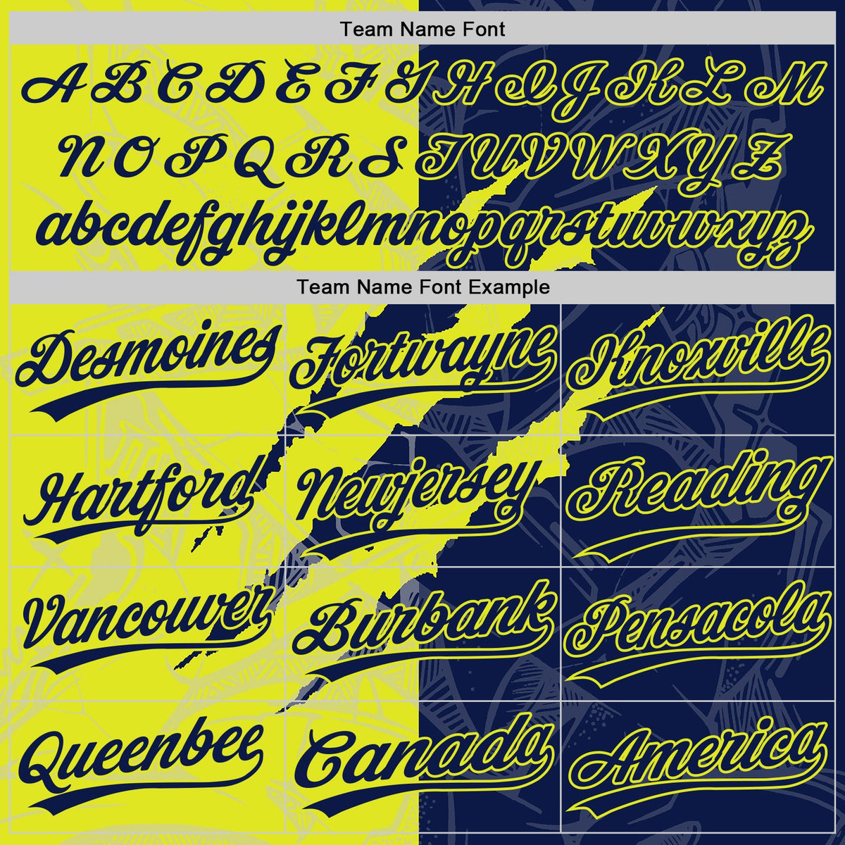 Custom Graffiti Pattern Navy-Neon Yellow 3D Scratch Two-Button Unisex Softball Jersey