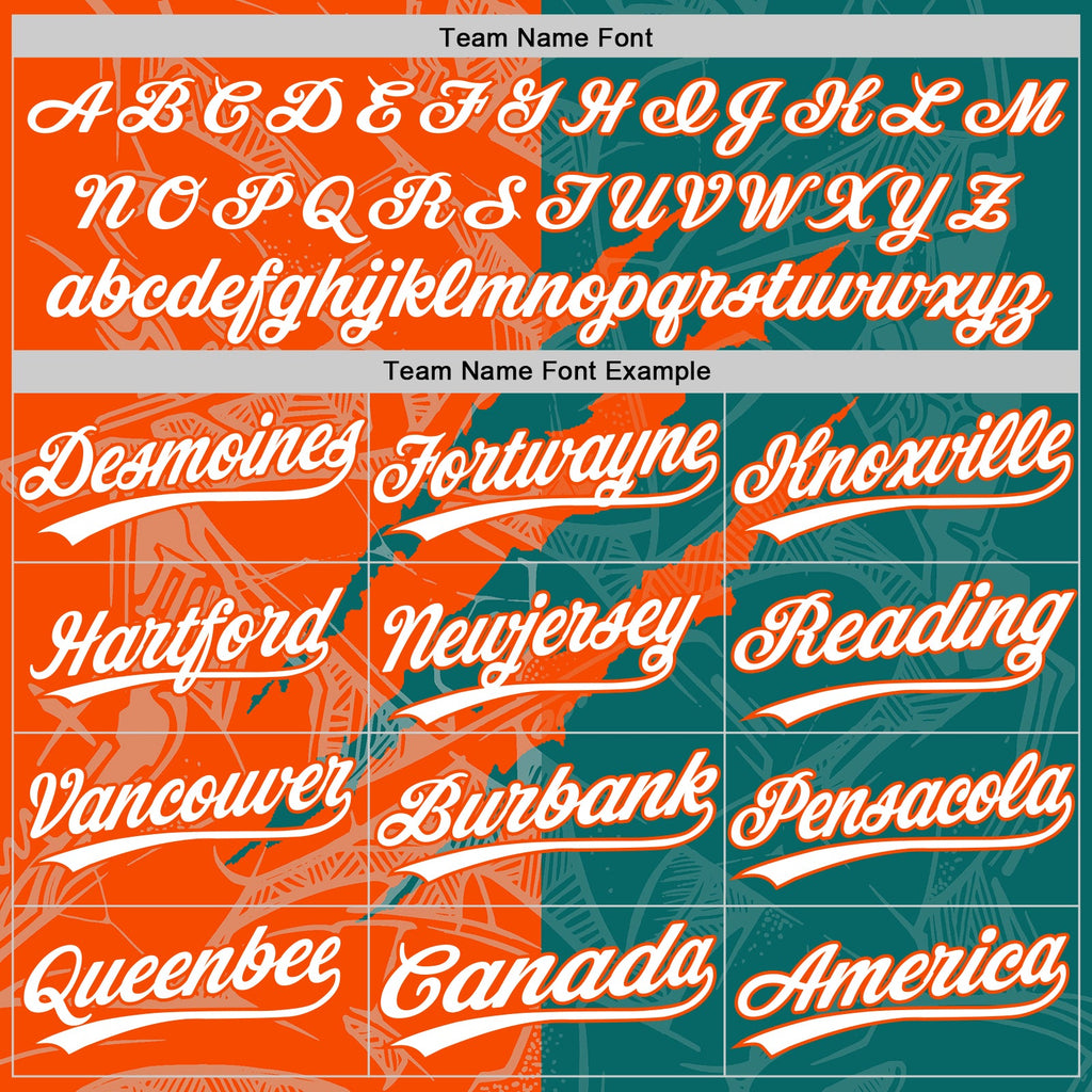 Custom Graffiti Pattern White Teal-Orange 3D Scratch Two-Button Unisex Softball Jersey