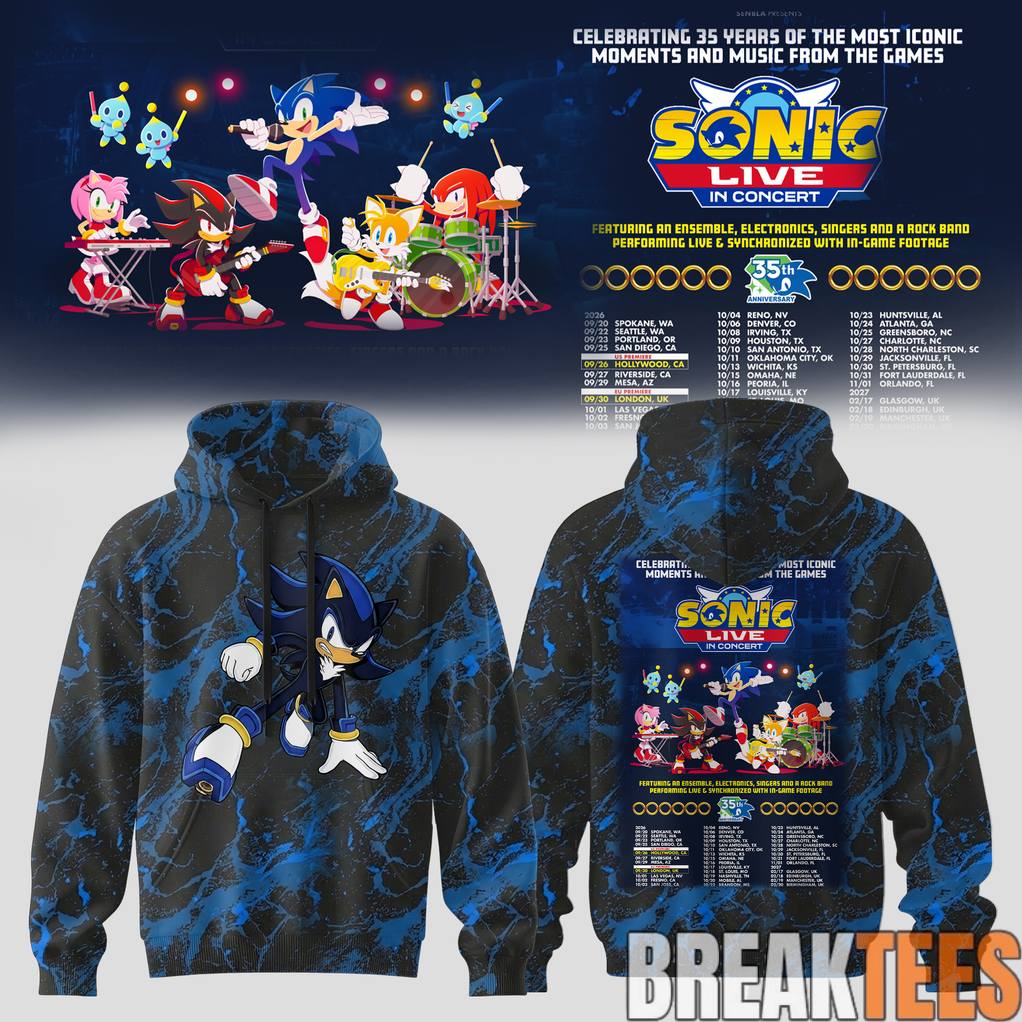 Sonic Live in Concert 2026 Celebrate 35 Years Hoodie