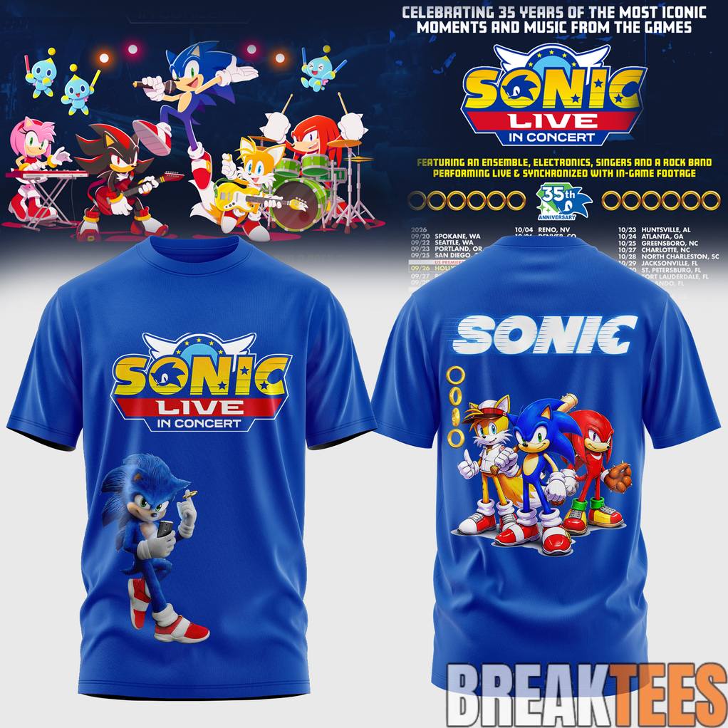 Sonic Live in Concert 2026 Celebrate 35 Years Shirt