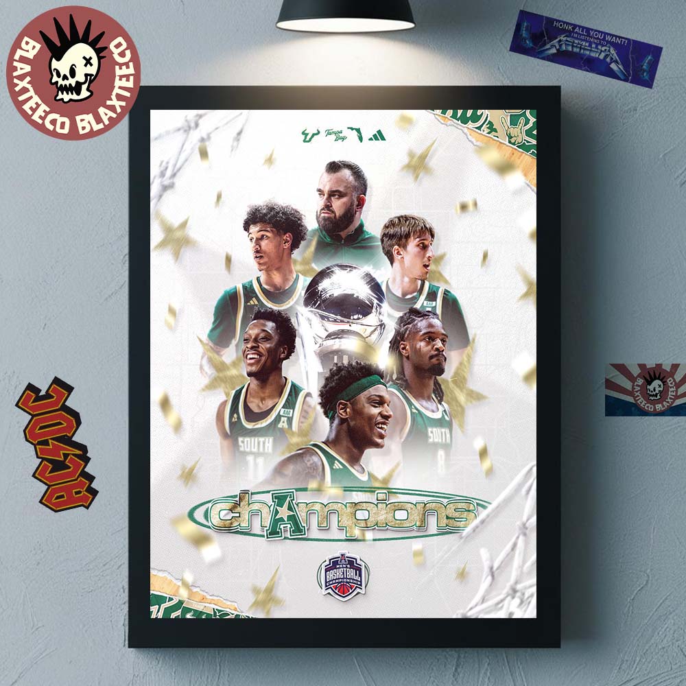 South Florida Bulls Men’s Basketball 2026 American Conference Tournament Champions Poster Canvas
