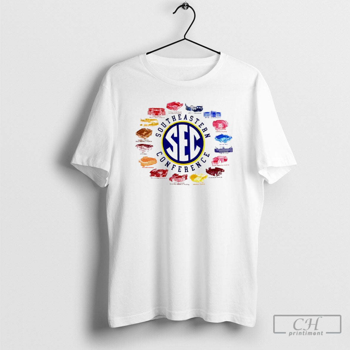 Southeastern Conference 16 College Football Stadiums Shirt Tee