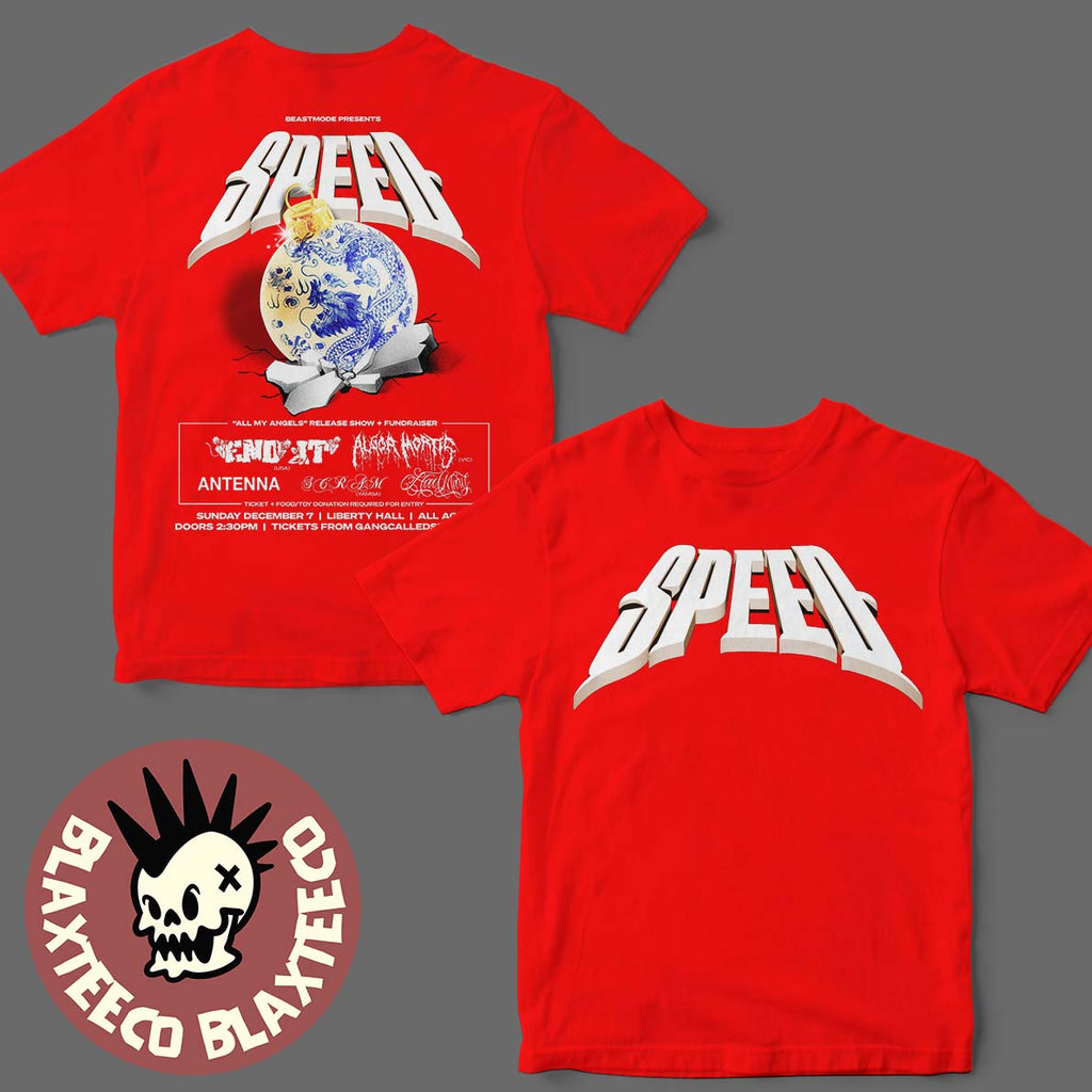 Speed All My Angels Release Show 2025 Sydney Xmas Show On December 7 2025 At Liberty Hall Two Sided T-Shirt