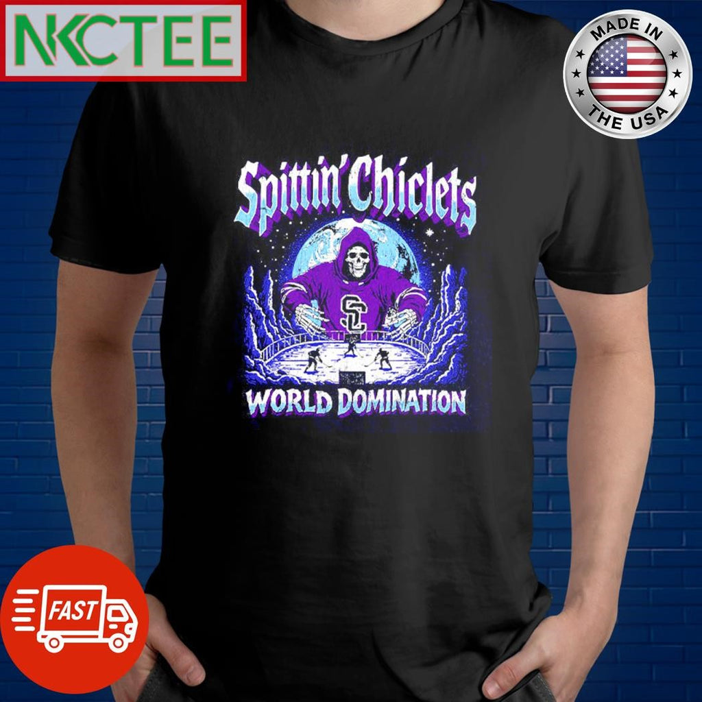 Spittin chiclets world domination skeleton shirt