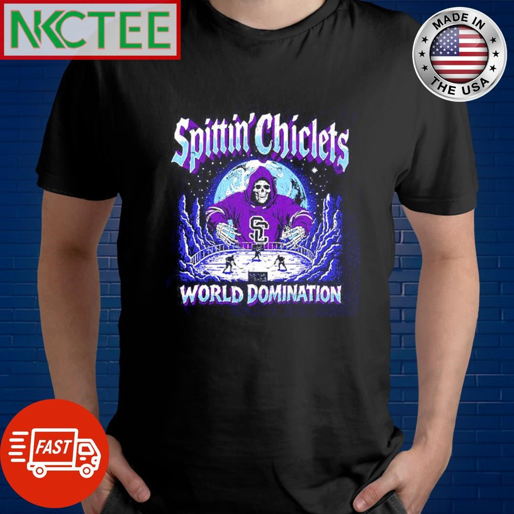 Spittin chiclets world domination skeleton shirt
