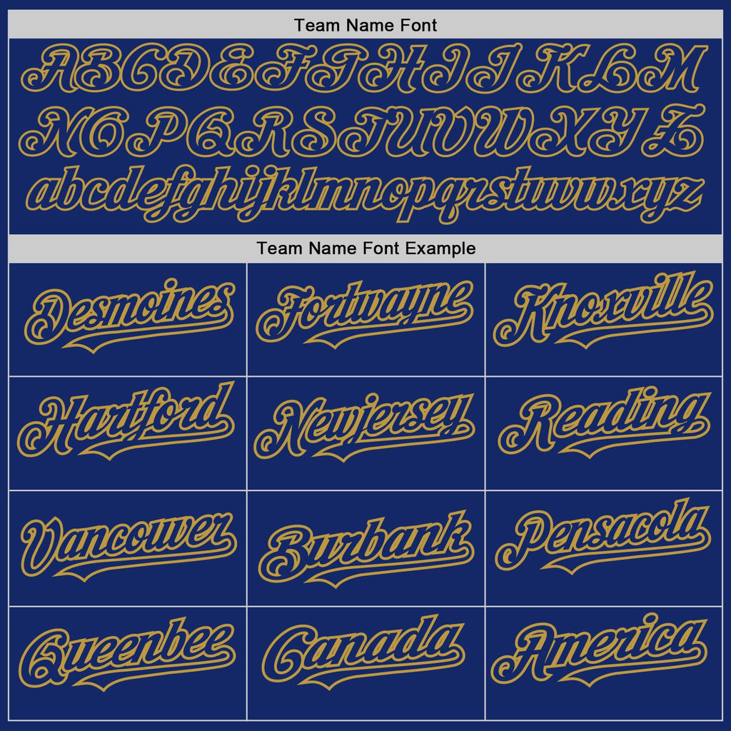 Custom Royal White-Old Gold Pinstripe Authentic Split Fashion Baseball Jersey