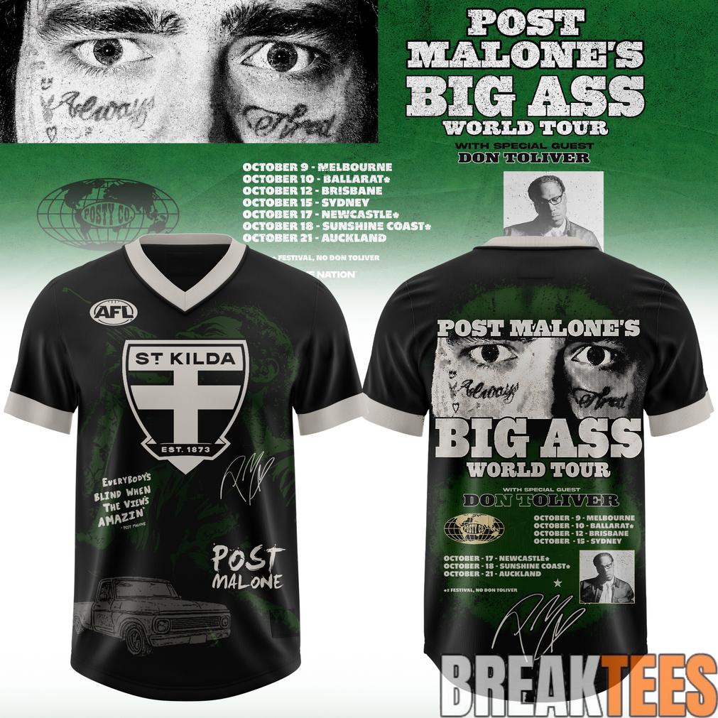 St Kilda Football Club x Post Malone Big Ass World Tour 2026 Football Jersey