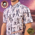 Star Wars RSVLTS Droid Drawings Button Short Sleeve Hawaiian Shirt