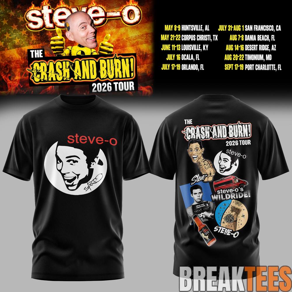 SteveO Crash And Burn Tour 2026 Tee