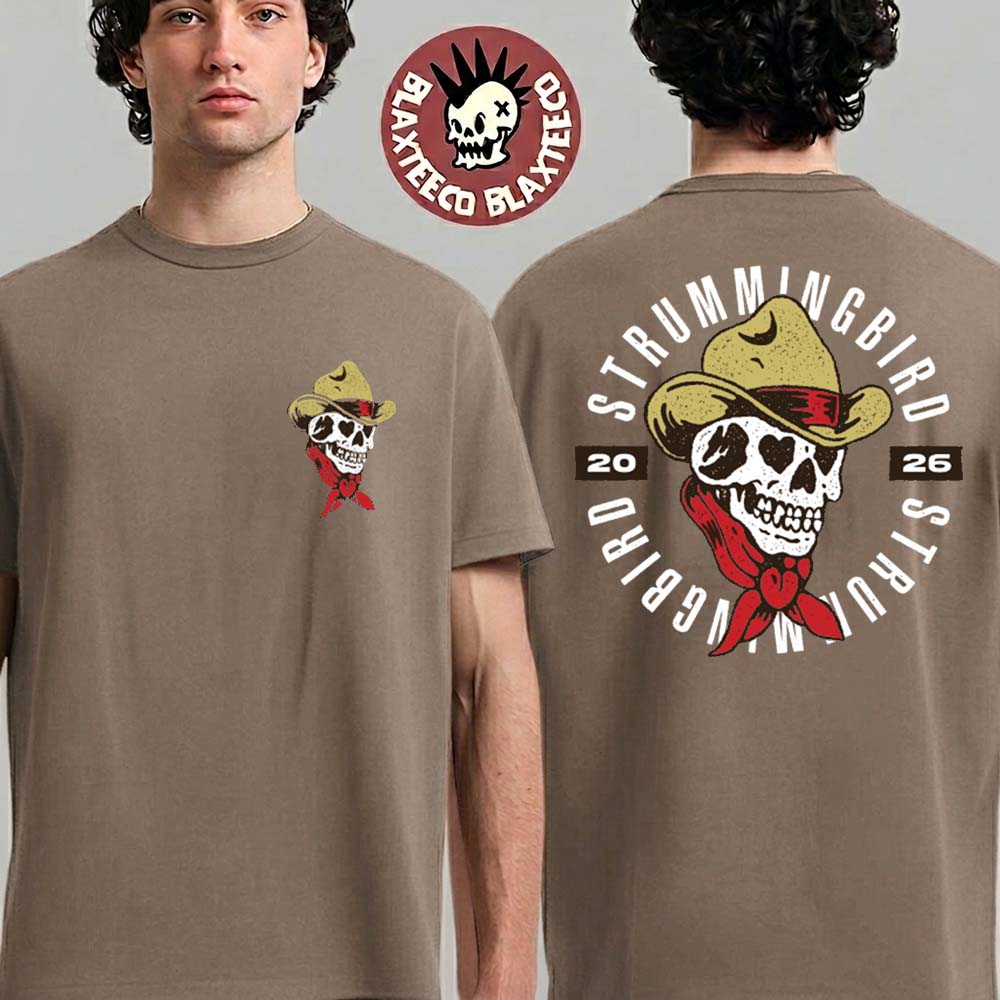 Strummingbird 2026 Festival Exclusive Merch In Australia On 10 17 And 18 October 2026 Skull Cowboy T-Shirt