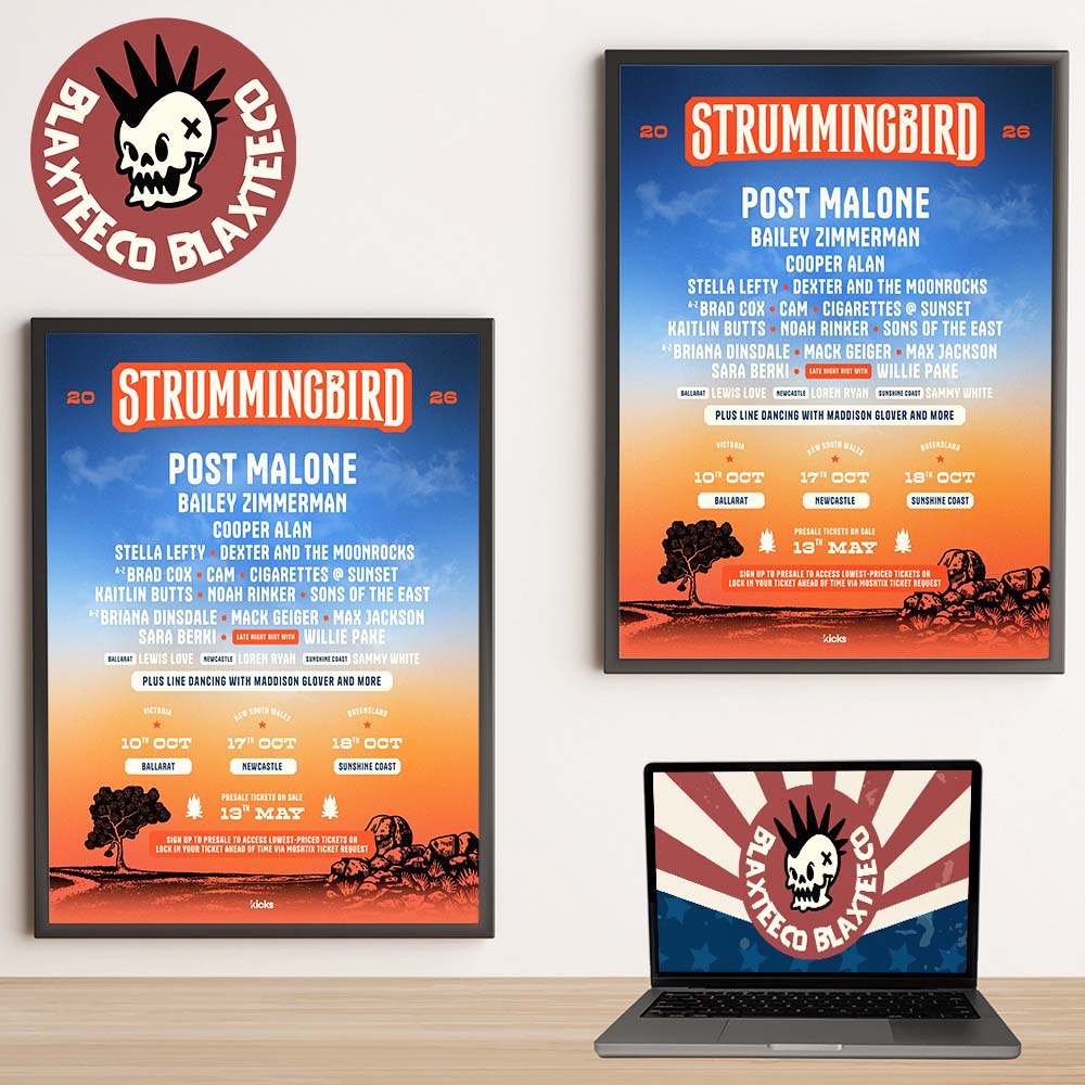 Strummingbird 2026 Festival Full Lineup Poster In Australia On 10 17 And 18 October 2026 Home Decor Poster Canvas