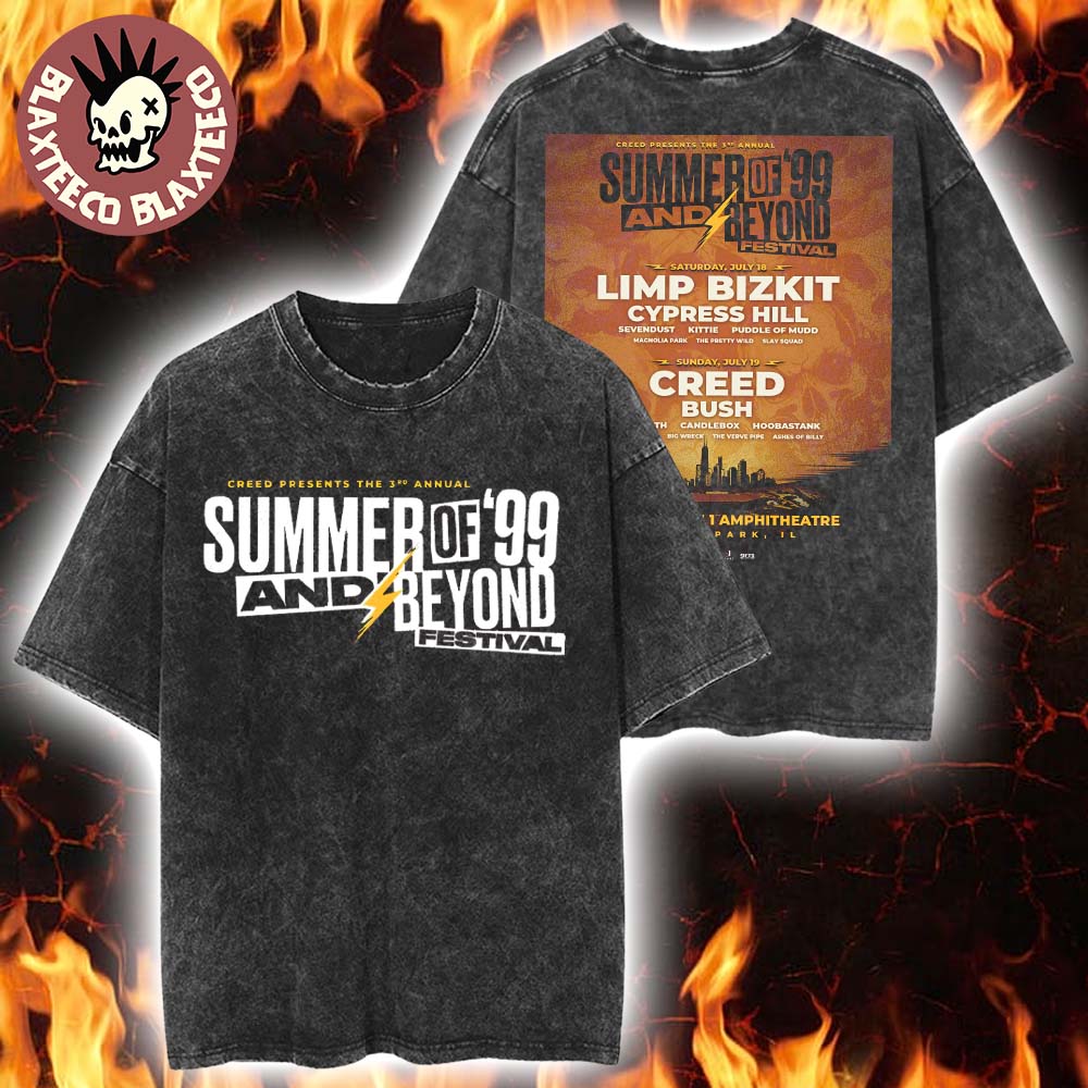 Summer Of ’99 And Beyond Festival 2026 Full Lineup In Tinley Park Illinois At Credit Union 1 Amphitheatre Creed Presents The 3rd Annual Washed Tee