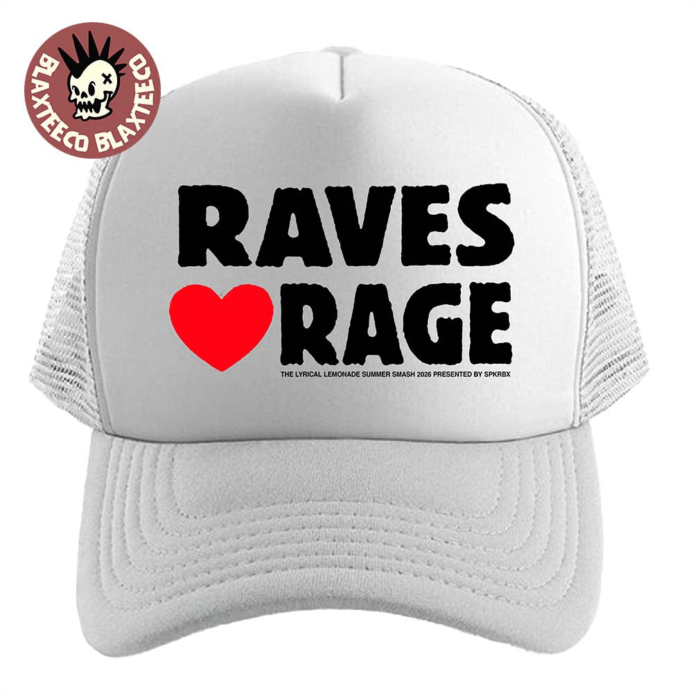 Summer Smash 2026 Festival Merch Raves Love Rage White Trucker Cap Hat