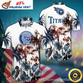 Swaying Palms And Titans Pride - Tennessee Aloha Button-Up