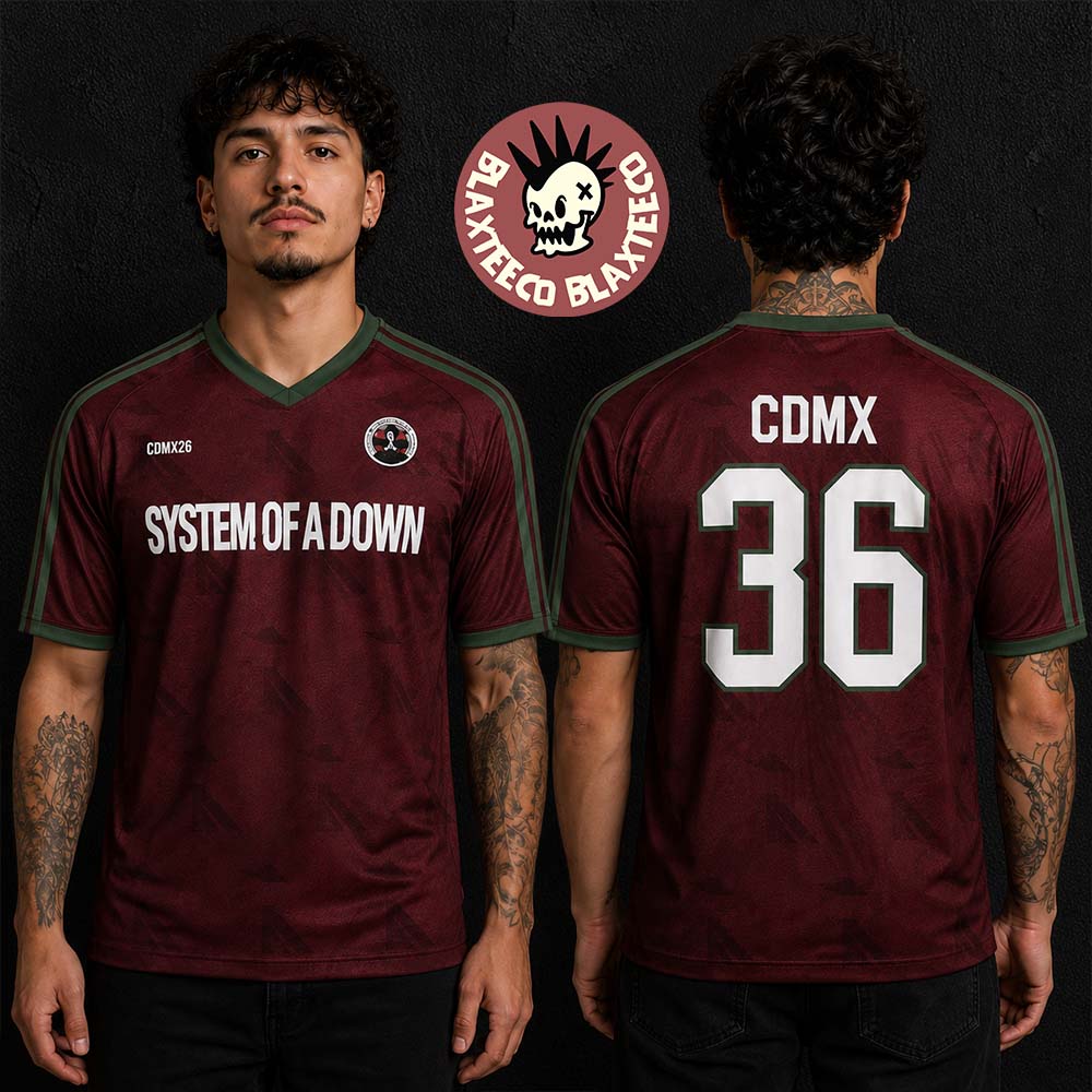 System Of A Down CDMX Mexico 2026 Pop Up Shop Merch At Estadio GNP Seguros On 27 And 28 May 2026 Football Jersey