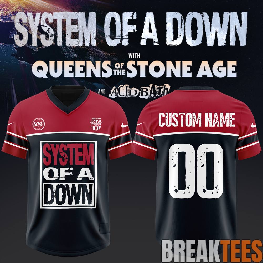System of a Down UK & EU Tour 2026 Custom Football Jersey