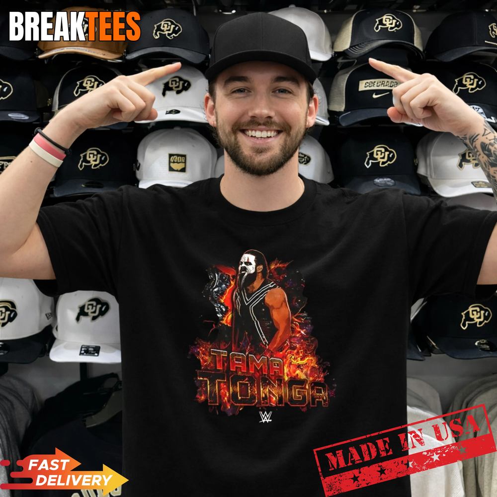 Tama Tonga WWE flames graphic t-shirt