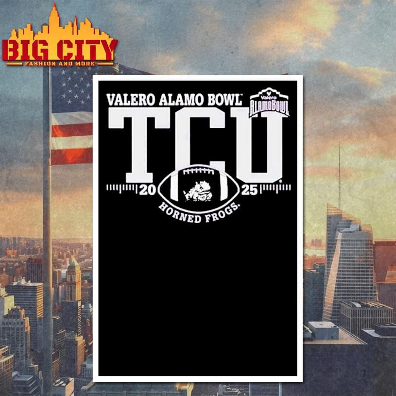 Tcu Horned Frogs 2025 Valero Alamo Bowl Logo Shirt