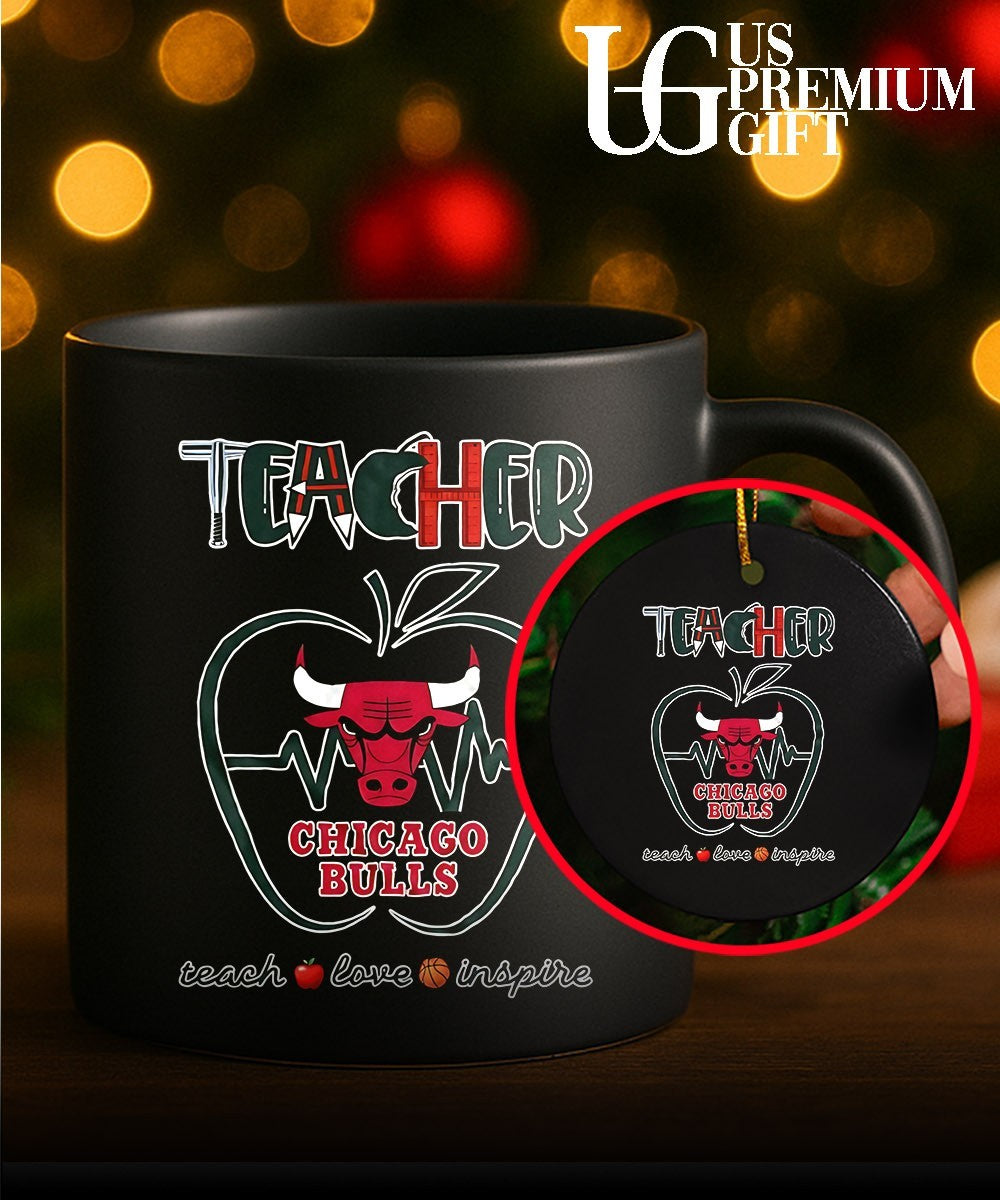 Teacher Teach Love Inspire Chicago Bulls logo shirt