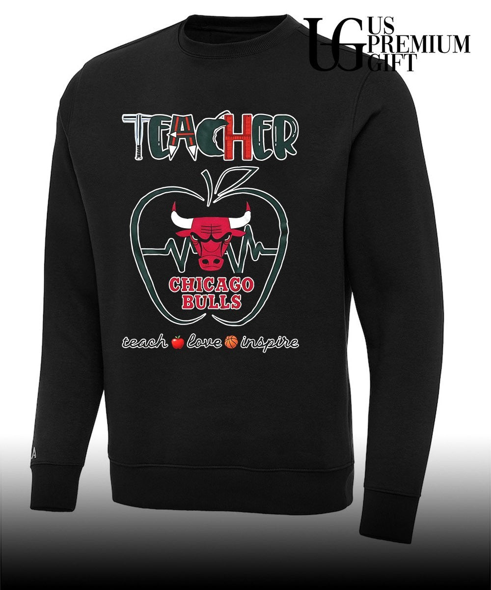 Teacher Teach Love Inspire Chicago Bulls logo shirt