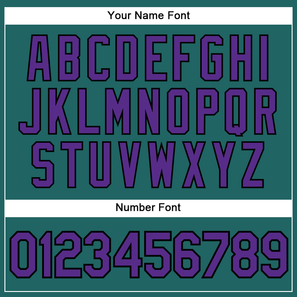 Custom Teal Purple Pinstripe Black Authentic Baseball Jersey