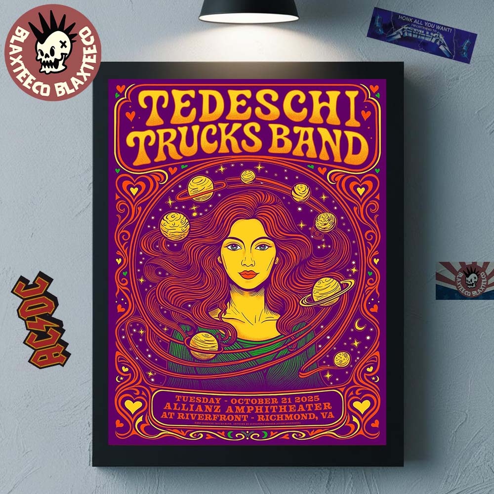 Tedeschi Trucks Band Richmond Virginia 2025 Venue Poster At Allianz Amphitheater At Riverfront On October 21 2025 Home Decor Poster Canvas