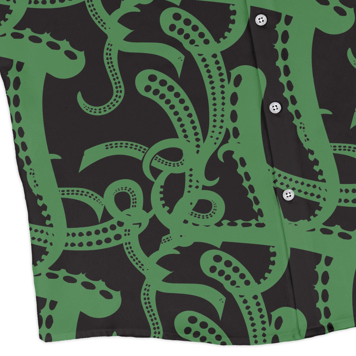 Tentacles of Cthulhu Green Long Sleeve Button Up Shirt