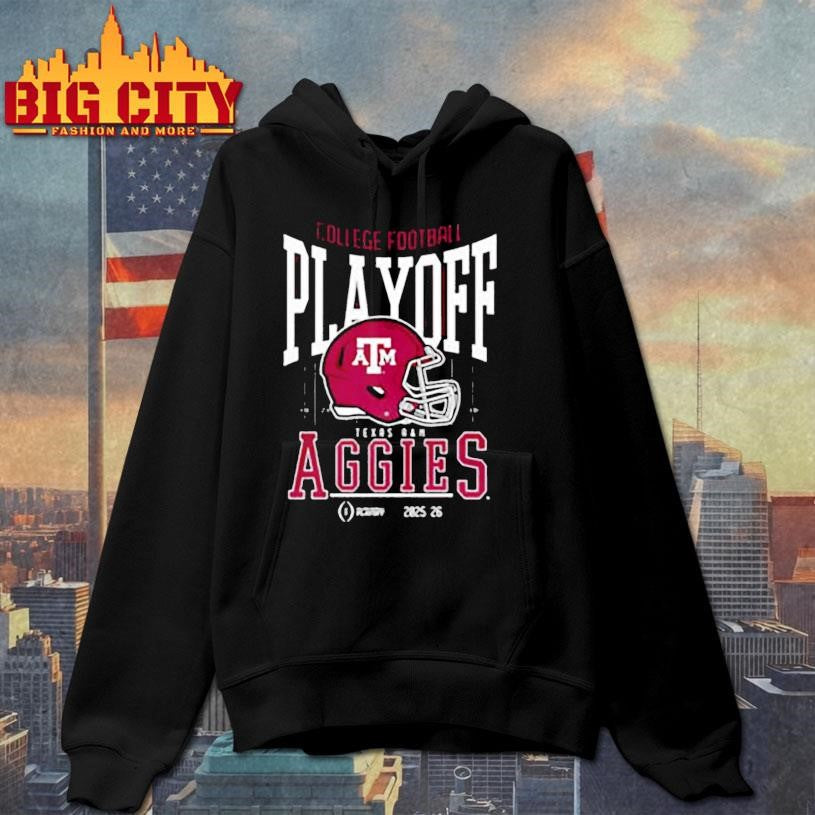 Texas A&amp;M Aggies NCAA 2025 2026 College Football Playoff curved helmet shirt