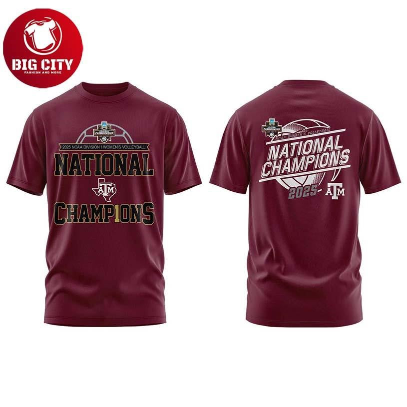 Texas A&amp;M Aggies National Champions 2025 NCAA Locker Room Two Sided Shirt