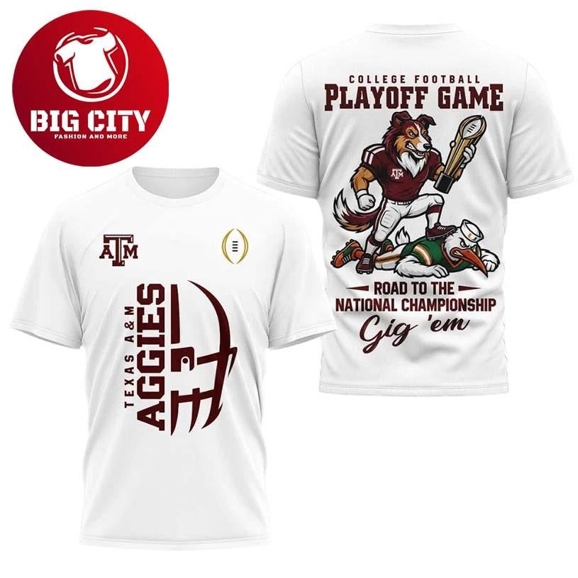 Texas A&amp;M Aggies Road to the National Championship Two Sided Shirt