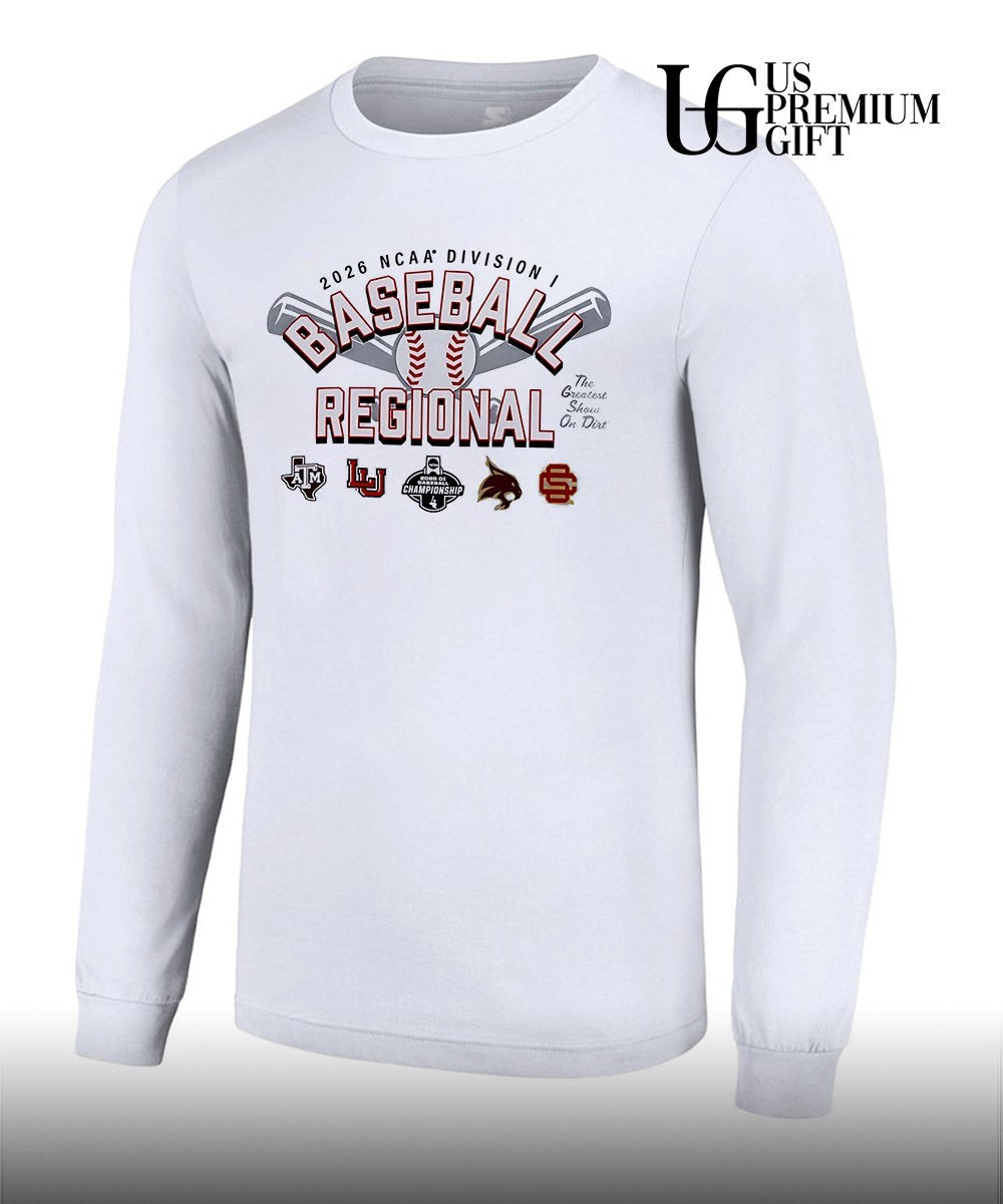 Texas A&M and Lamar Cardinals and Texas State Bobcats and USC 2026 NCAA Division I Baseball Regional Championship shirt