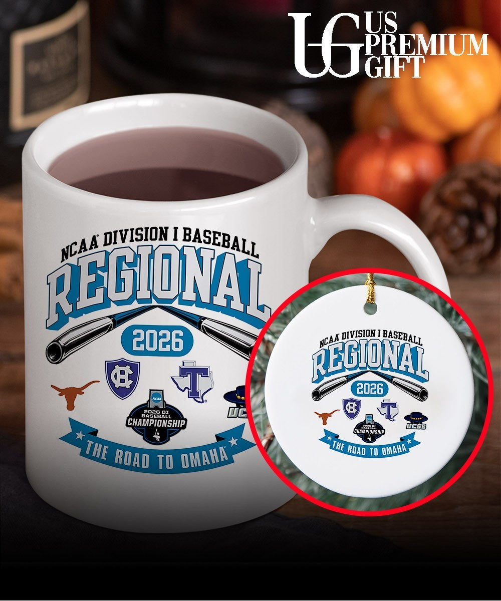 Texas Longhorns and Holy Cross Crusaders and Texas Tech Red Raiders and UCSB 2026 NCAA Division I Baseball Regional Road to Omaha shirt